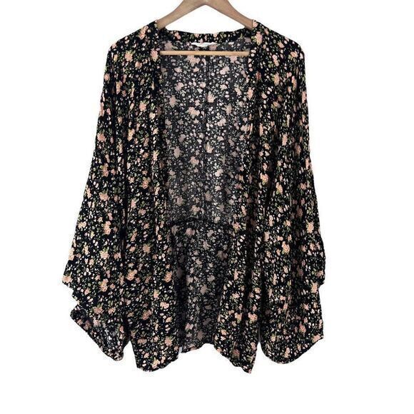 Sim & Sam Floral Open Front Kimono Cardigan - Picture 1 of 6